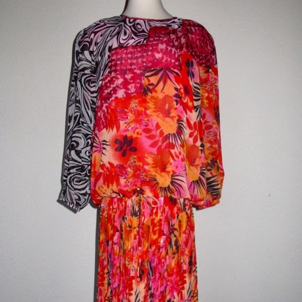 80s Diane Freis NOS fits XL 2 PC Skirt Top Dress